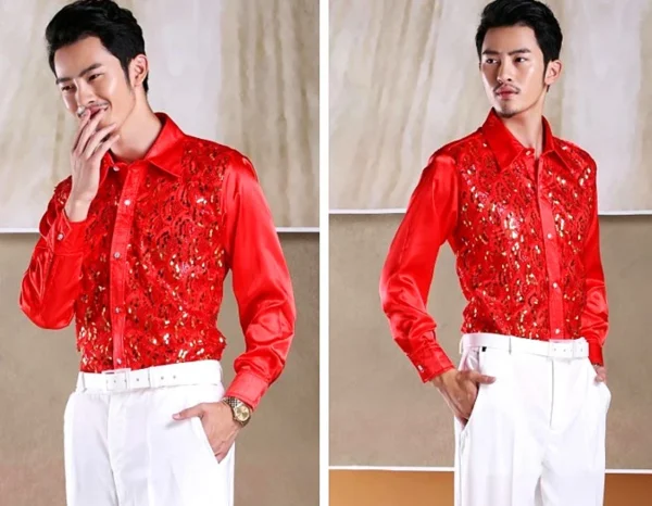 Camisas de Hombre con Lentejuelas - Bailongas | Brilla con Estilo y Elegancia - Imagen 5