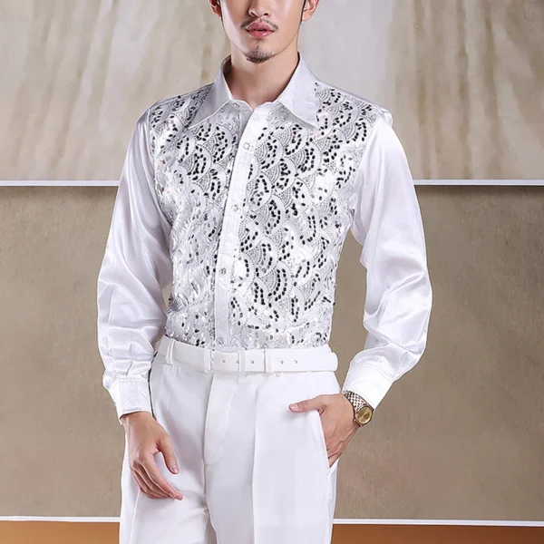 Camisas de Hombre con Lentejuelas - Bailongas | Brilla con Estilo y Elegancia - Imagen 3