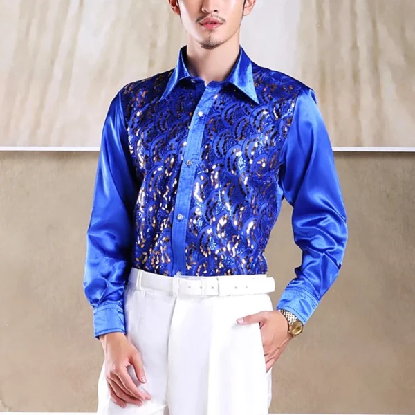 Camisas de Hombre con Lentejuelas - Bailongas | Brilla con Estilo y Elegancia - Imagen 2