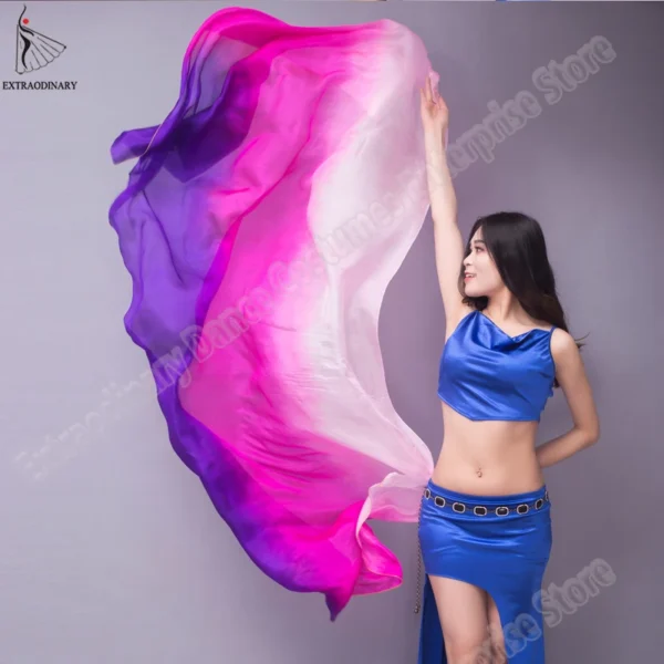 Elegante Chal de Seda para Danza del Vientre - Sofisticación y Movimiento en Cada Paso - Imagen 6