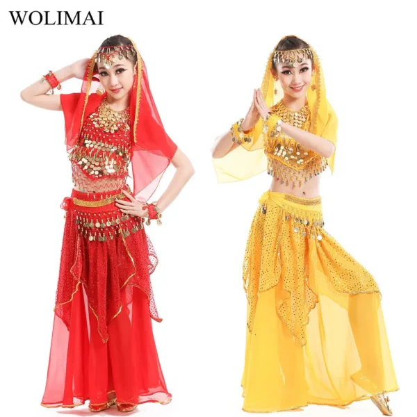 Trajes de Danza del Vientre para Niña Bollywood - Color, Estilo y Magia en Cada Movimiento