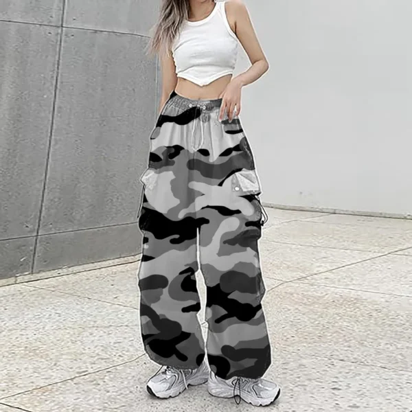 Pantalones Anchos de Camuflaje para Mujer - Bailongas | Estilo Único y Comodidad en Cada Movimiento - Imagen 2