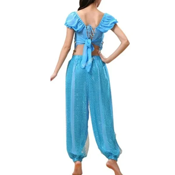 Conjunto de Traje de Danza del Vientre para Mujer - Top de Lentejuelas con Pantalones Elegantes - Imagen 2