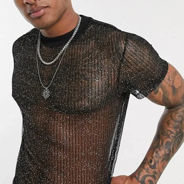 Camiseta Sexy para Hombre de Malla Fina y Transpirable - Bailongas | Estilo, Confort y Audacia - Imagen 2