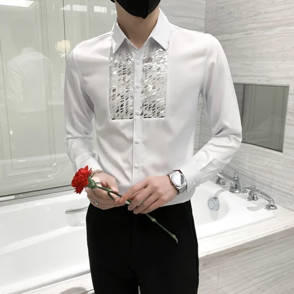 Camisa Esmoquin Hombre con Lentejuelas | Salsa y Bachata de Alta Clase - Imagen 5