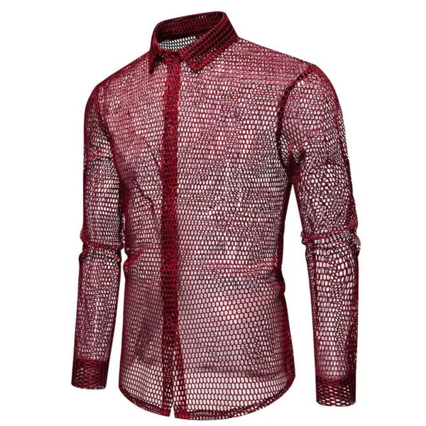 Camisa Calada Hombre Manga Larga | Ropa de Baile Latino Salsa y Bachata - Imagen 4