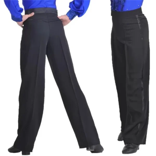 Pantalones de Baile Latino Negros Profesionales para Hombre - Bailongas | Comodidad y Estilo para Competición - Imagen 3