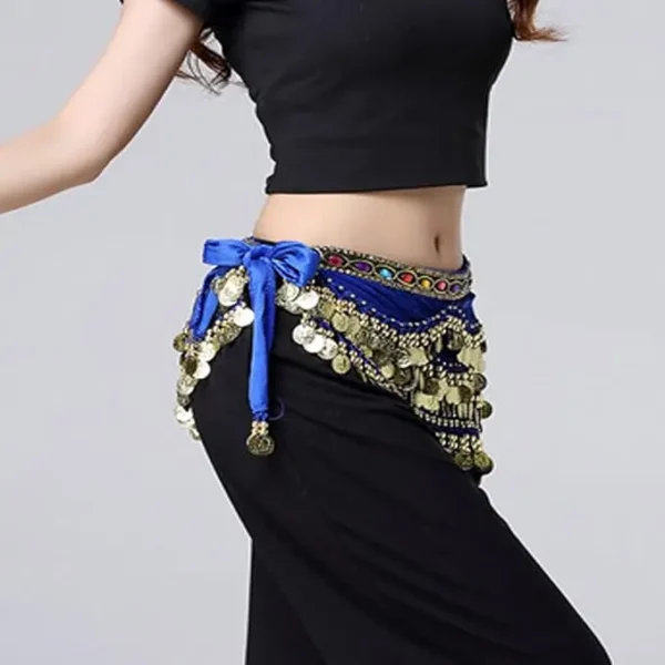 Cinturón Monedas Danza del Vientre, Bufanda para Danza del Vientre para mujer Carnaval Fiesta - AliExpress - Imagen 4