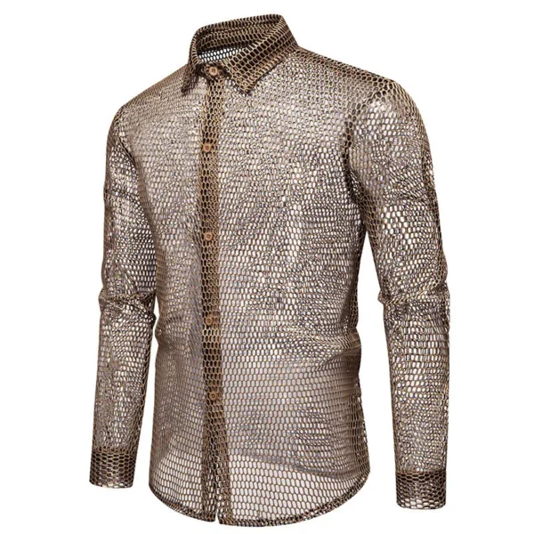 Camisa Calada Hombre Manga Larga | Ropa de Baile Latino Salsa y Bachata - Imagen 6