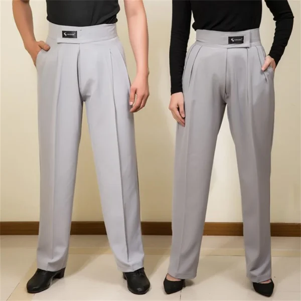 Pantalones de Baile Latino de Cintura Alta para Hombre - Bailongas | Comodidad y Estilo para Competición - Imagen 5