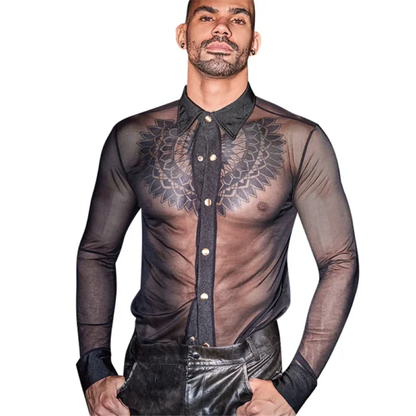 Camisa Transparente Fina Hombre | Estilo Sexy para Salsa y Bachata - Imagen 6