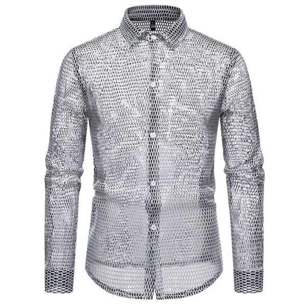 Camisa Calada Hombre Manga Larga | Ropa de Baile Latino Salsa y Bachata