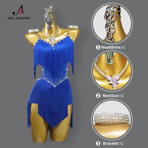 Sexy Vestido de Baile Latino para Mujer con Falda y Flecos - Estilo y Movimiento en Cada Paso - Imagen 2