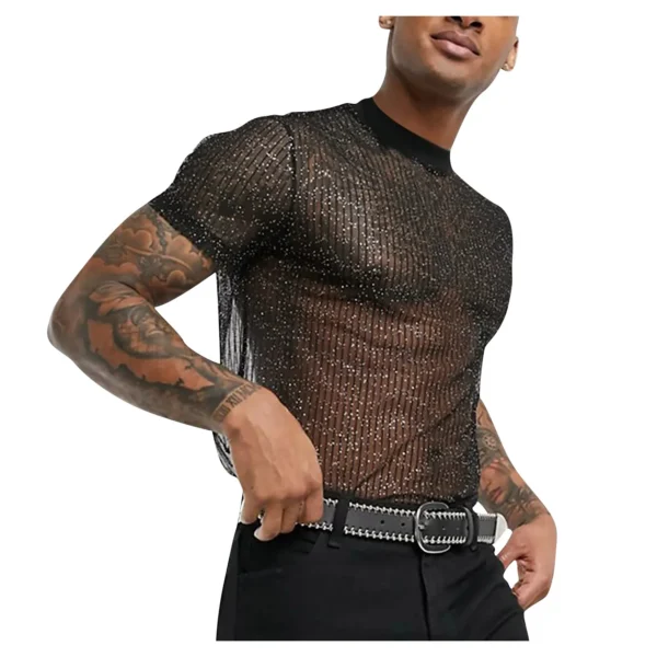 Camiseta Sexy para Hombre de Malla Fina y Transpirable - Bailongas | Estilo, Confort y Audacia