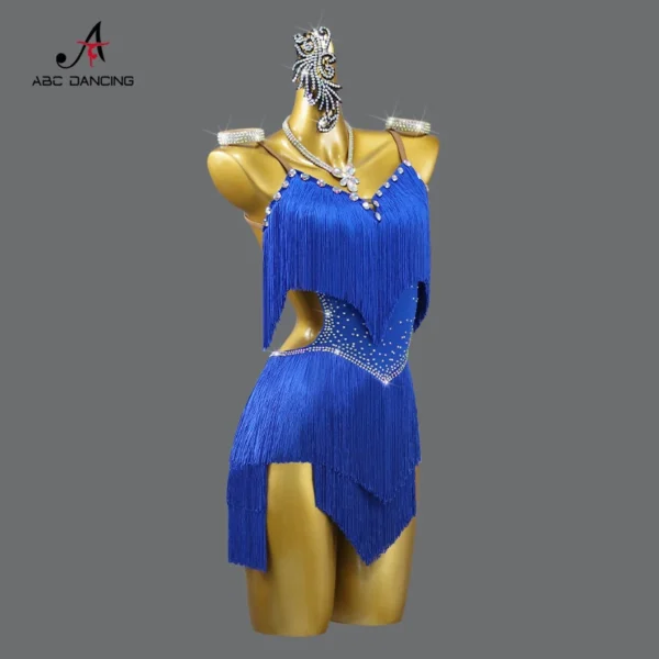 Sexy Vestido de Baile Latino para Mujer con Falda y Flecos - Estilo y Movimiento en Cada Paso - Imagen 3