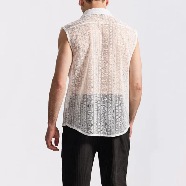 Camisa de Punto de Encaje de Malla para Mujer - Bailongas | Elegancia y Estilo en Cada Detalle - Imagen 6
