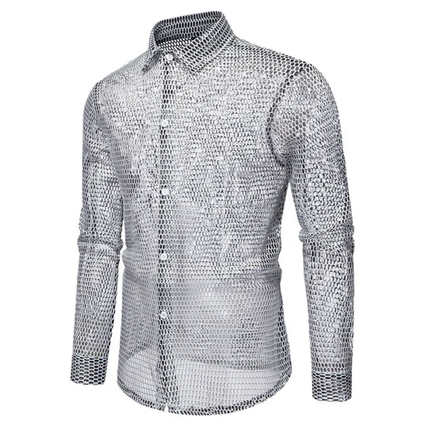 Camisa Calada Hombre Manga Larga | Ropa de Baile Latino Salsa y Bachata - Imagen 2