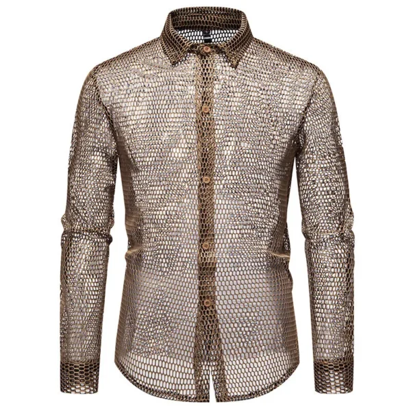 Camisa Calada Hombre Manga Larga | Ropa de Baile Latino Salsa y Bachata - Imagen 5