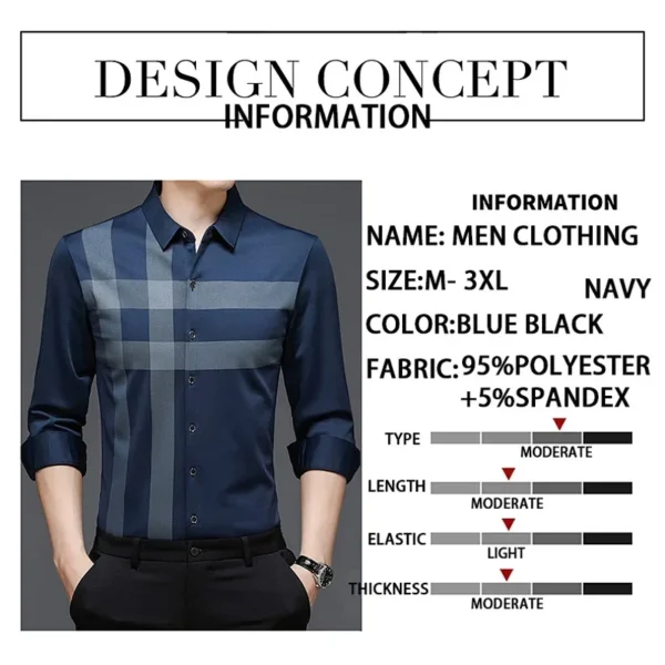 Camisa de Manga Larga con Diseño a Rayas para Hombre - Bailongas | Estilo y Elegancia para Cualquier Ocasión - Imagen 2