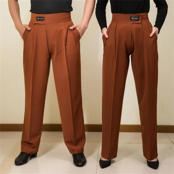 Pantalones de Baile Latino de Cintura Alta para Hombre - Bailongas | Comodidad y Estilo para Competición - Imagen 3