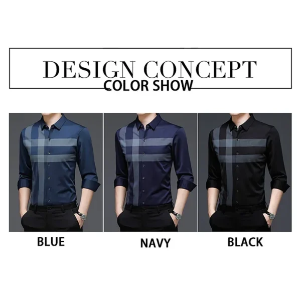 Camisa de Manga Larga con Diseño a Rayas para Hombre - Bailongas | Estilo y Elegancia para Cualquier Ocasión - Imagen 4