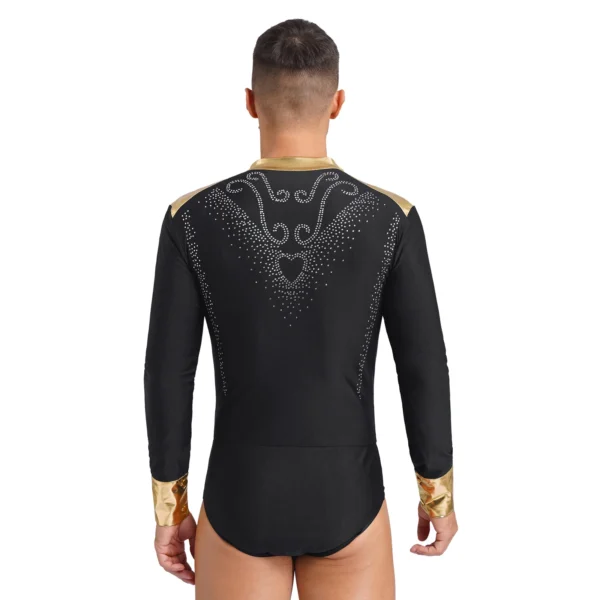 Body Hombre con Cuello en V y Detalle Dorado | Baile Latino, Salsa y Bachata - Imagen 3