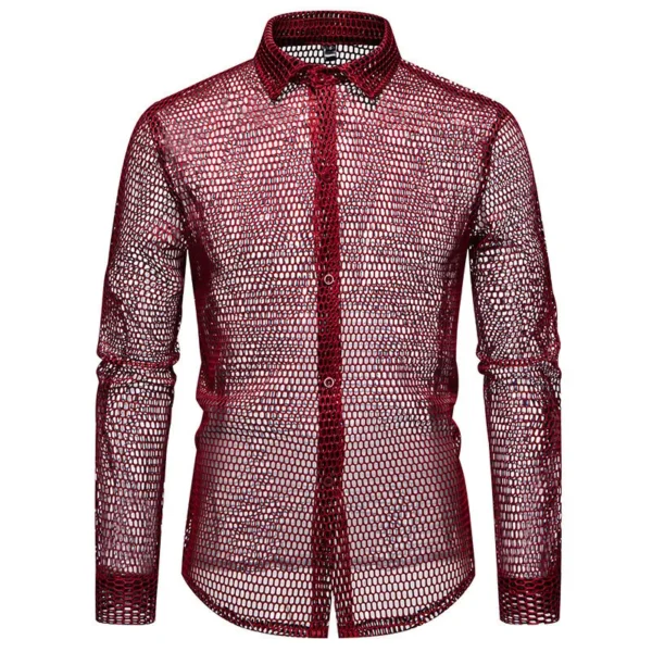 Camisa Calada Hombre Manga Larga | Ropa de Baile Latino Salsa y Bachata - Imagen 3