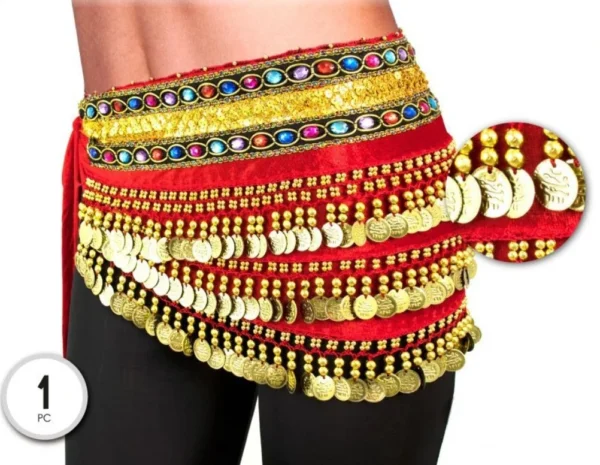 Cinturón Monedas Danza del Vientre, Bufanda para Danza del Vientre para mujer Carnaval Fiesta - AliExpress - Imagen 2
