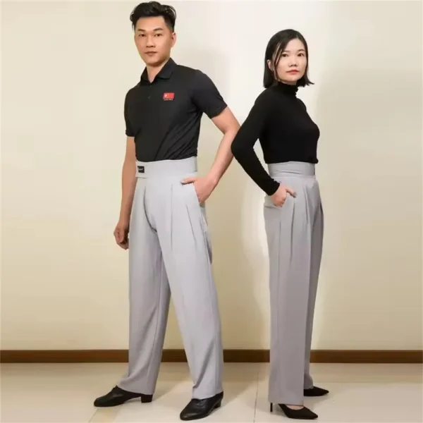 Pantalones de Baile Latino de Cintura Alta para Hombre - Bailongas | Comodidad y Estilo para Competición - Imagen 6