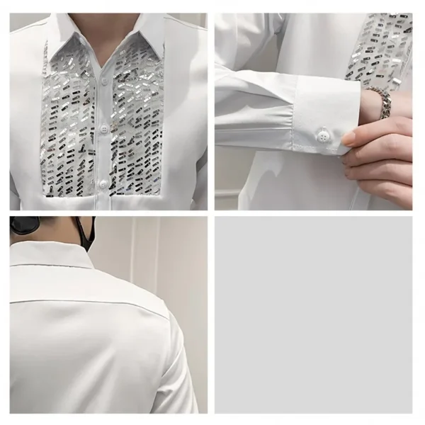 Camisa Esmoquin Hombre con Lentejuelas | Salsa y Bachata de Alta Clase - Imagen 6