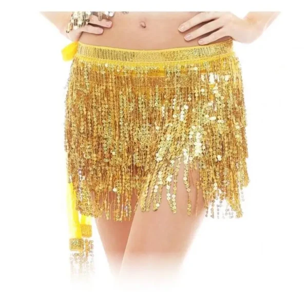 Bufanda de Danza del Vientre con Borlas de Lentejuelas - Estilo y Brillo para Cada Movimiento