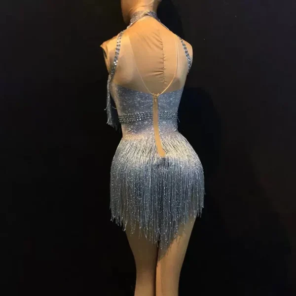 Vestido de Baile de Salsa Profesional Corto con Flecos - Estilo y Movimiento en Cada Paso - Imagen 2