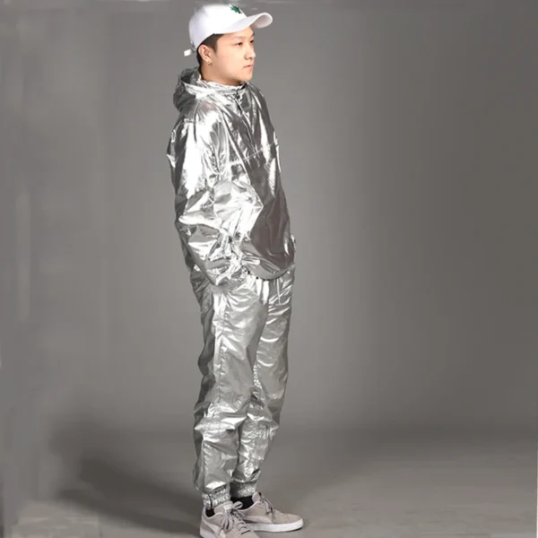 Sudaderas con Capucha Brillantes de Hip Hop – Plateadas, Doradas y Negras para Bailarines - Imagen 3