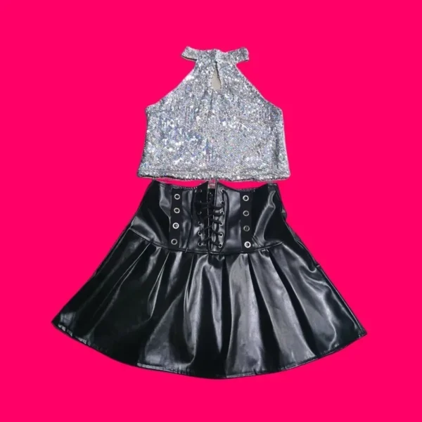 Top Corto Halter con Lentejuelas para Baile de Jazz Sexy – Brilla en el Escenario - Imagen 2
