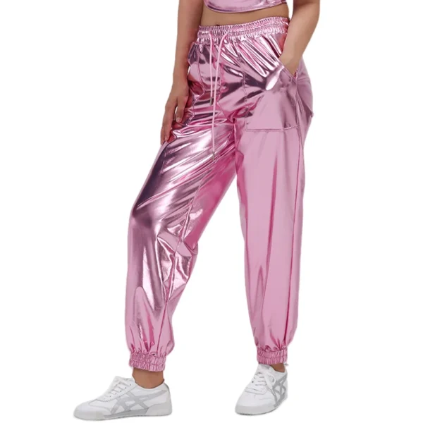 Pantalones Brillantes de Hip Hop para Mujer – Estilo y Comodidad en Cada Movimiento - Imagen 3