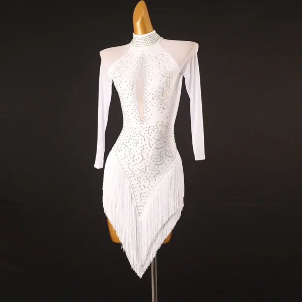 Vestido de Baile Latino de Competición con Diamantes de Imitación – Brilla en el Escenario - Imagen 5