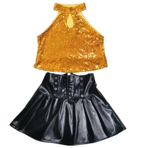 Top Corto Halter con Lentejuelas para Baile de Jazz Sexy – Brilla en el Escenario - Imagen 3