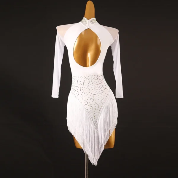 Vestido de Baile Latino de Competición con Diamantes de Imitación – Brilla en el Escenario - Imagen 3