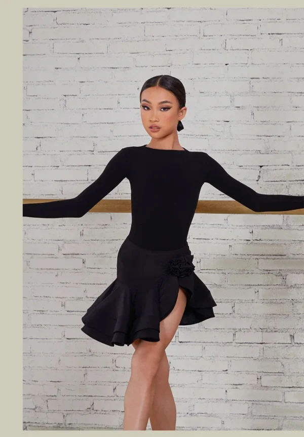 Traje de Baile de Tango para Niñas Negro – Elegancia y Comodidad para Tu Pequeña Bailarina - Imagen 6