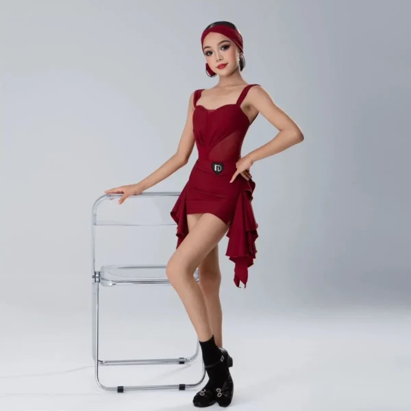 Conjunto de Vestido de Baile Latino de Tango de Verano – Comodidad y Estilo para el Baile - Imagen 5
