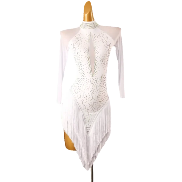 Vestido de Baile Latino de Competición con Diamantes de Imitación – Brilla en el Escenario - Imagen 6