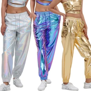 Pantalones Brillantes de Hip Hop para Mujer – Estilo y Comodidad en Cada Movimiento