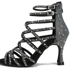 Elegantes zapatos de baile latino con diamante de diseño único