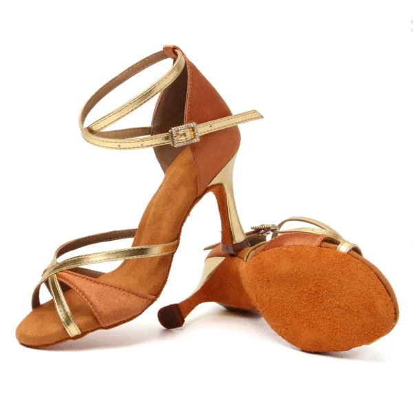 Bellos Zapatos de Salsa con Suela de Ante Suave - Control y Giros Fluidos para la Pista - Imagen 3