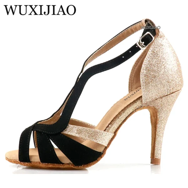 Zapatos de Baile de Salón con Brillo y Franela - Ideal para Salsa, Bachata y Kizomba - Imagen 3