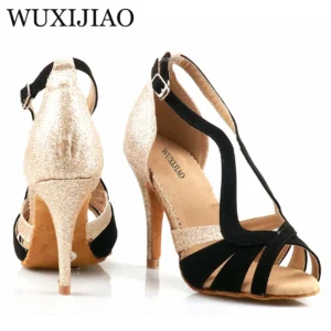 Zapatos de Baile de Salón con Brillo y Franela - Ideal para Salsa, Bachata y Kizomba