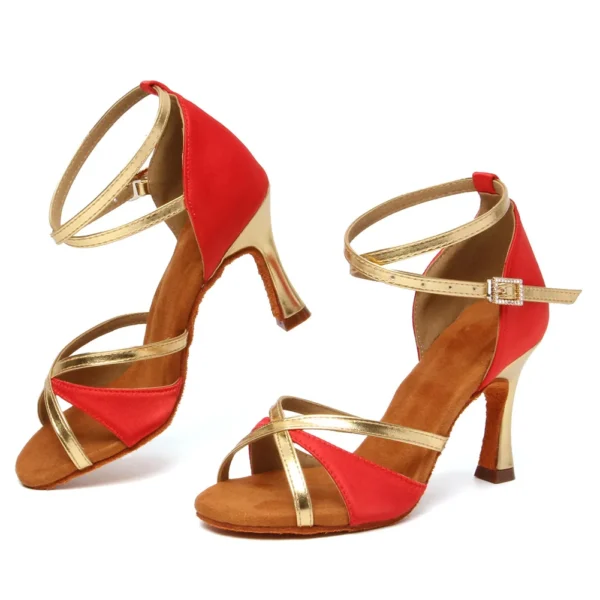 Bellos Zapatos de Salsa con Suela de Ante Suave - Control y Giros Fluidos para la Pista - Imagen 2