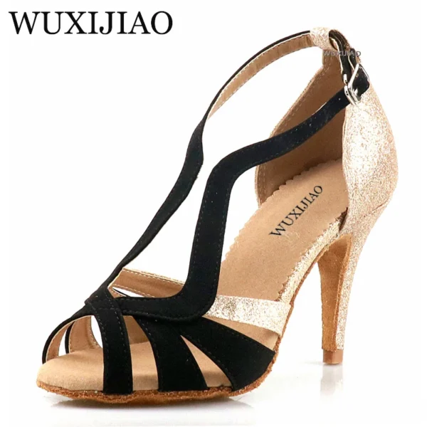 Zapatos de Baile de Salón con Brillo y Franela - Ideal para Salsa, Bachata y Kizomba - Imagen 2