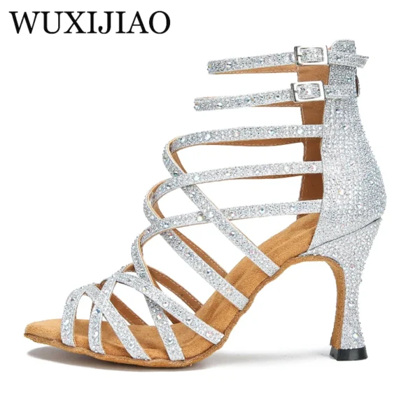 Elegantes zapatos de baile latino con diamante de diseño único - Imagen 4