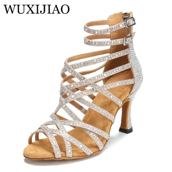 Elegantes zapatos de baile latino con diamante de diseño único - Imagen 2
